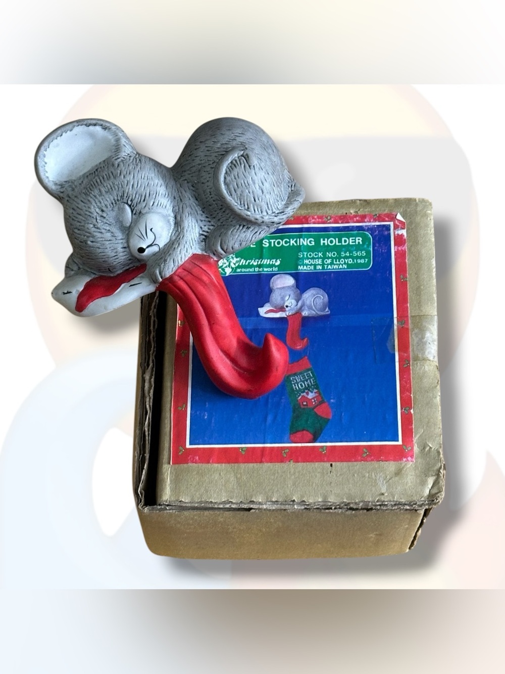 Vintage House Of Lloyd Christmas Around The World Mouse Stocking Holder